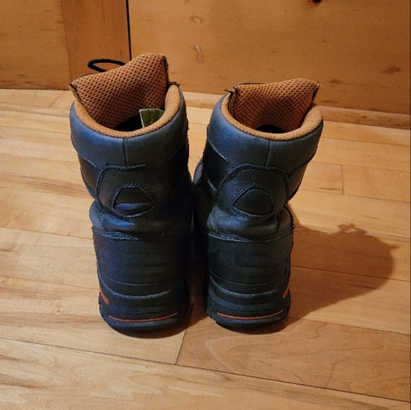 Black Leather Work Boots - Picture 3 of 5